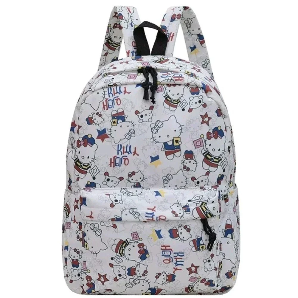 Hello Kitty Cute Printed Graffiti Schoolgirl Bags Large Capacity Backpack